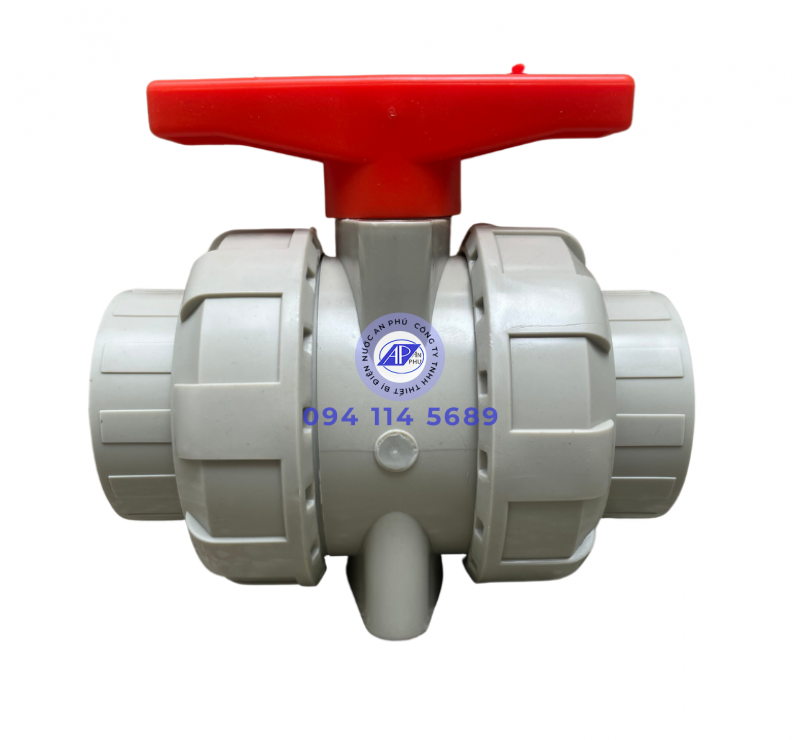 Van bi PPH 2 đầu rắc co, Van nhựa PPR